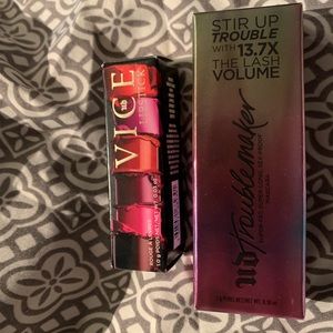 Urban Decay mascara, lipstick and eyeliner